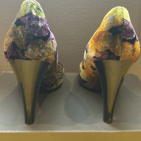 Pollini Italian Floral Heels Size 39 1/2 Floral - Picture 5 of 15
